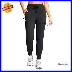 Fleece Lined Joggers High Waisted Water Resistant Winter Running Pants